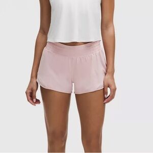 lululemon athletica Hotty Hot LR 2.5 Pink Haze Lined Athletic Shorts NWT